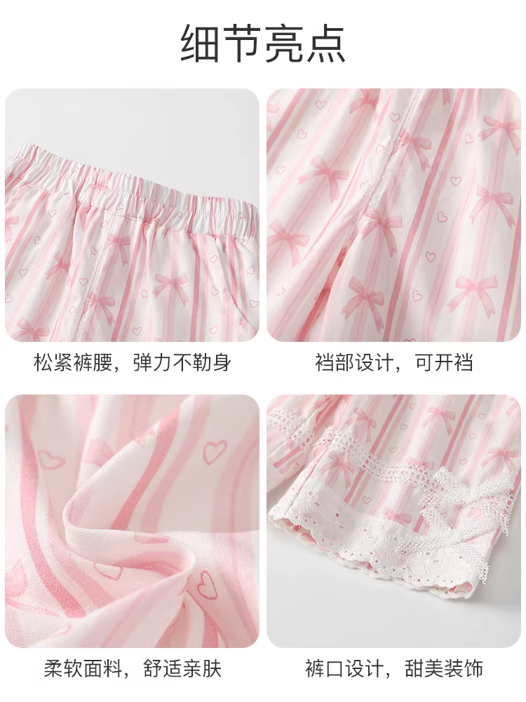 Quần bé gái hè 2025 kiểu mới thời trang quần bé gái mặc thường ngày quần bé sơ sinh ống thẳng quần mỏng quần lửng mùa hè