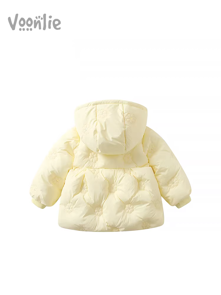 Quần áo mùa đông có đệm bông dành cho bé gái Fanhai Áo khoác có mũ trùm đầu lót lông cừu thời trang dành cho trẻ em Áo khoác có mũ trùm đầu bằng vải cotton Áo khoác có đệm bông mùa đông cho bé