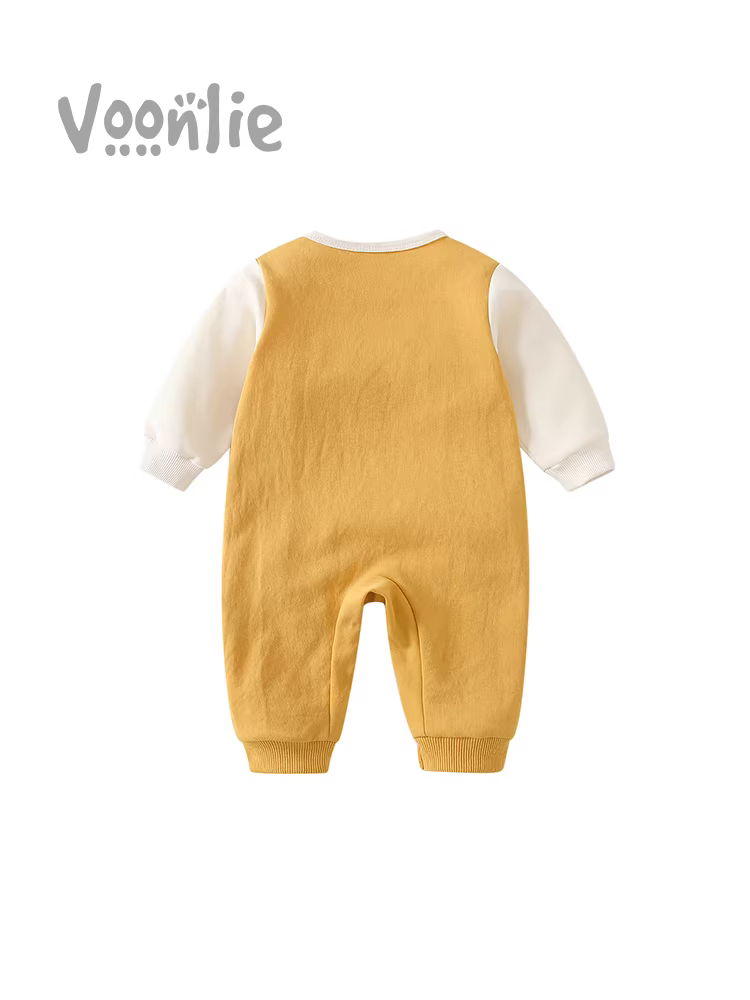 Quần áo trẻ em Fanhai trang phục mùa thu bé sơ sinh bé trai áo liền quần trăng tròn trăm ngày siêu dễ thương đáng yêu áo liền quần quần áo bò mùa xuân và mùa thu