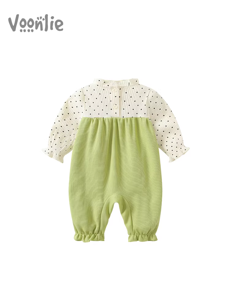 Fanhai Quần Áo Trẻ Em Trang Phục Mùa Thu Sơ Sinh Bé Gái Romper Áo Liền Quần Công Chúa Trăng Tròn Trăm Ngày Đi Chơi Jumpsuit Bò Bộ Đồ Xuân Thu