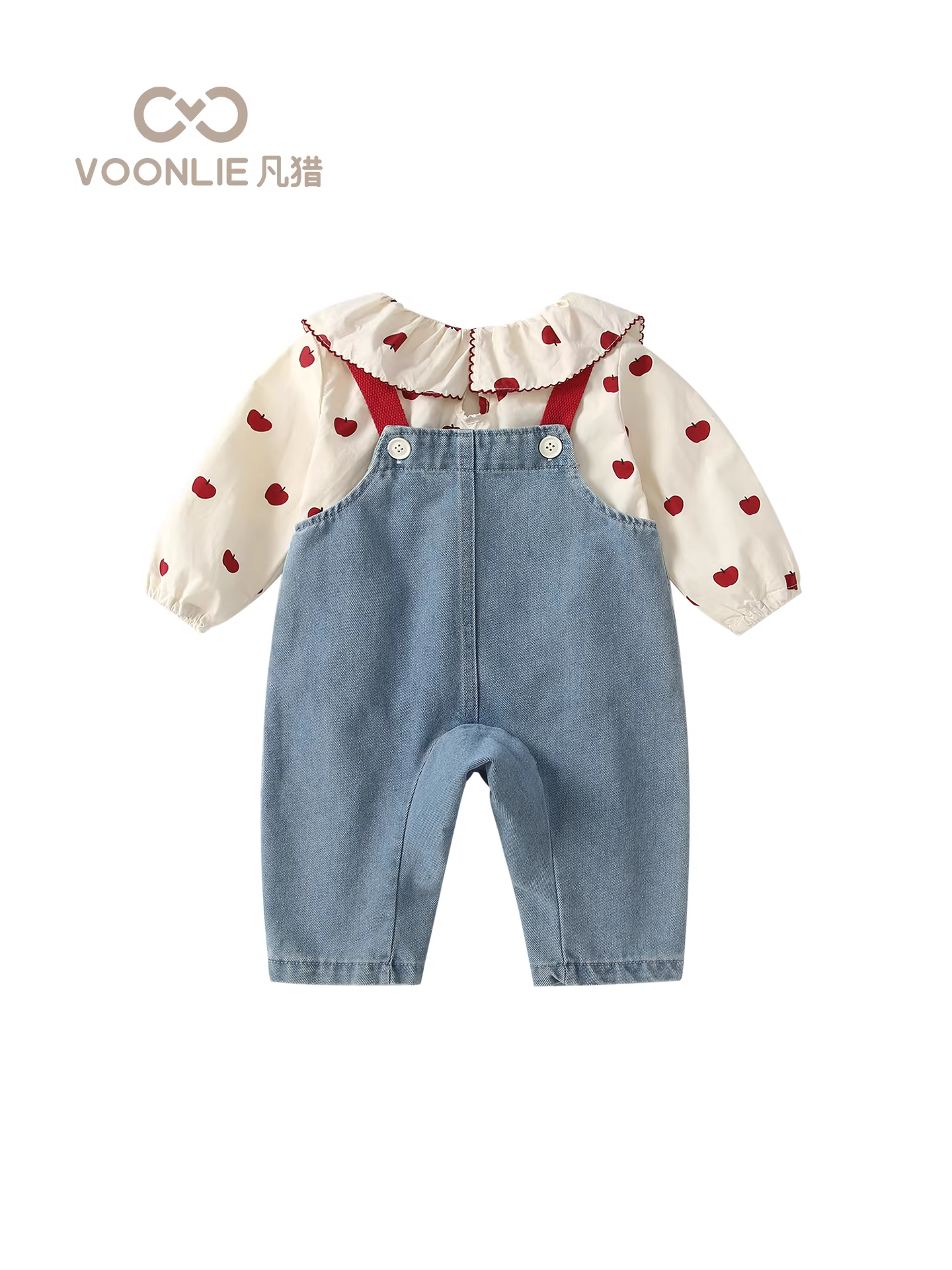 Fanhle Trang Phục Nữ Thu Đông 2025 Quần Áo Thời Trang Mới Cho Bé Quần Yếm Denim Bộ Hai Món Xuân Thu