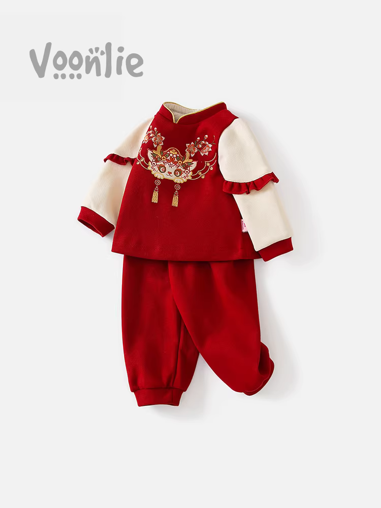 Trang phục Hanfu cho bé gái Fanhua, phong cách quốc phục Thu, trang phục Tang, đầm bé gái một tuổi, lễ kỷ niệm sinh nhật, trang phục chào mừng năm mới, Thu/Đông