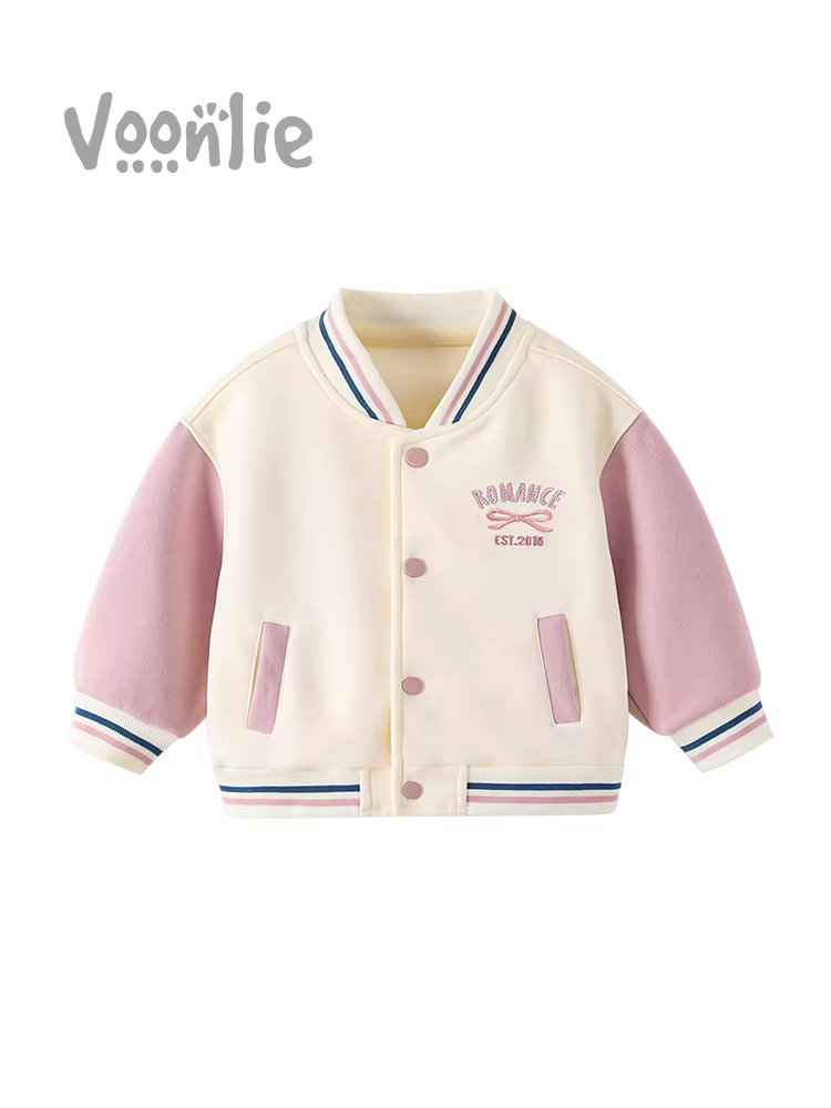 Áo khoác bóng chày bé gái trang phục mùa thu 2025 kiểu dáng mới thời trang quần áo trẻ em áo đa năng cho bé gái mùa xuân và mùa thu