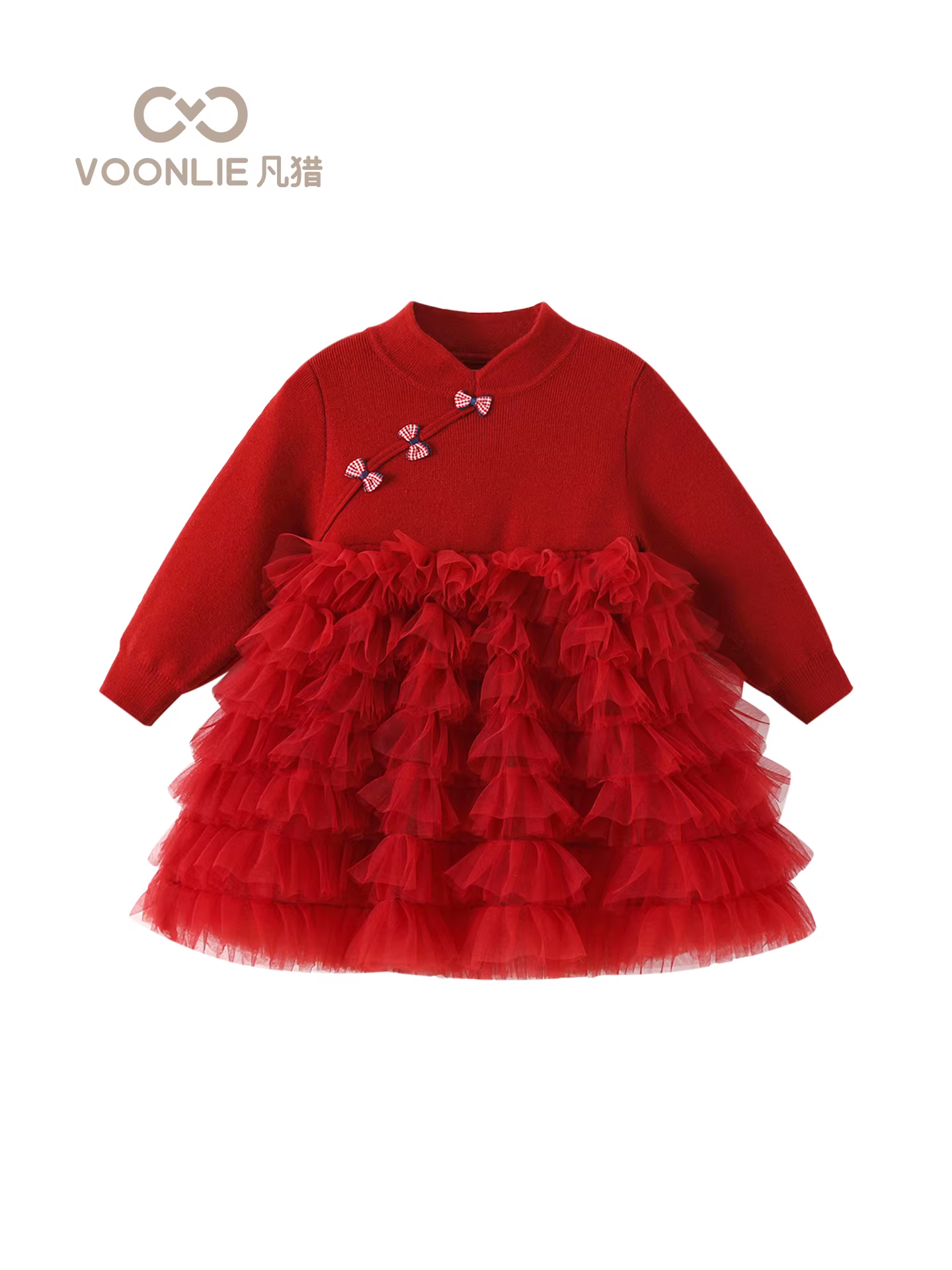 Váy kiểu Trung Hoa cho bé gái mùa thu 2025, váy công chúa voan bánh ngọt mới cho trẻ em, váy sinh nhật đầu tiên cho bé mùa thu đông