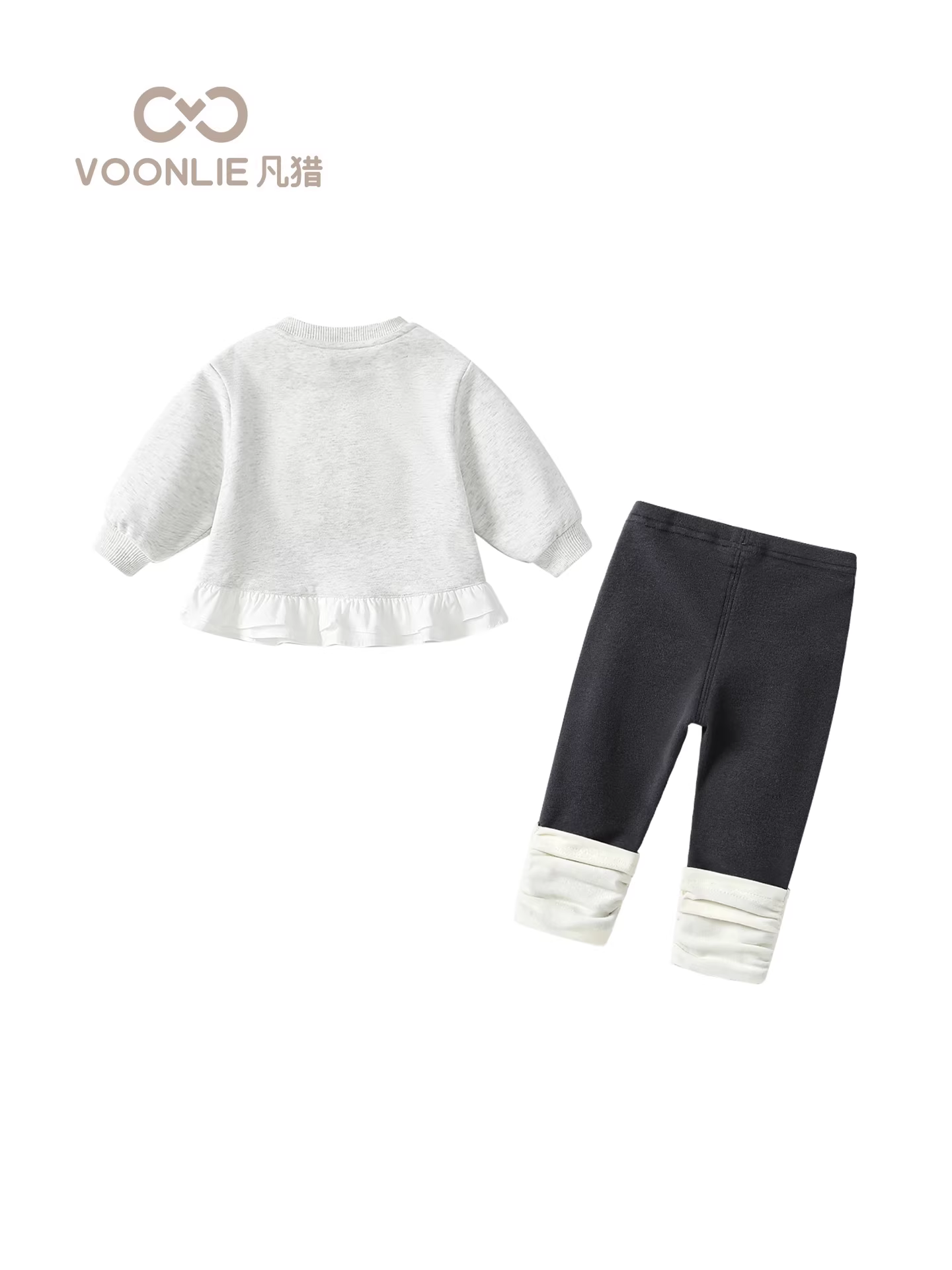 Bộ áo thun nữ Fanhle Thu Đông 2025 Thời trang mới Quần áo trẻ em Bộ hai mảnh thời trang cho mùa xuân và mùa thu