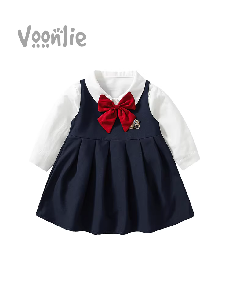 Váy thu đông bé gái Fanli 2025 kiểu dáng thời trang mới, váy công chúa bé yêu, bộ đồ đi học cho bé