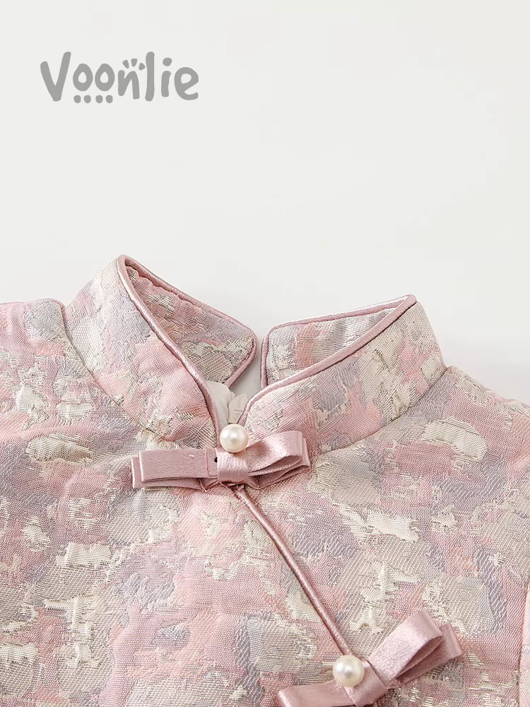 Váy Hanfu cho bé gái trang phục mùa đông trang phục truyền thống của trẻ em Trung Quốc Tang suit váy sinh nhật có đệm cho bé trang phục sinh nhật đầu tiên trang phục năm mới mùa đông