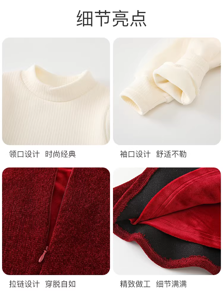 Váy mùa đông dành cho bé gái Fanhai Váy công chúa lông cừu sành điệu dành cho trẻ em Váy trang trọng dành cho bé một tuổi Lễ kỷ niệm sinh nhật Trang phục năm mới