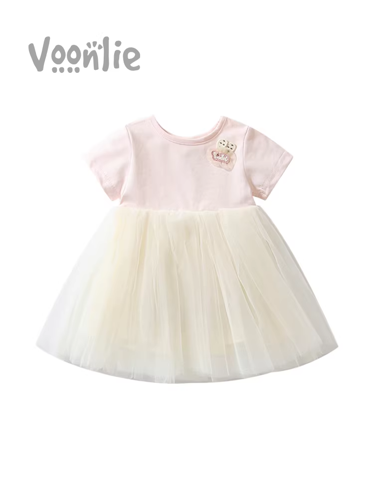 Váy bé gái Fanli mùa hè 2025, váy công chúa lưới trẻ em mới, kiểu dáng thời trang, váy sinh nhật 1 tuổi cho bé mùa hè