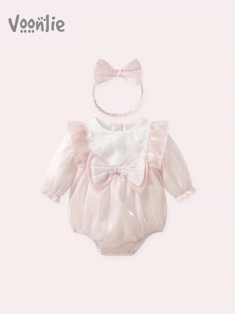 Fanhai Bé Mùa Thu Romper Áo Liền Quần Quần Áo Sơ Sinh Bé Gái Jumpsuit Công Chúa Đầy Đủ Tháng Trăm Ngày Trang Phục Xuân Thu