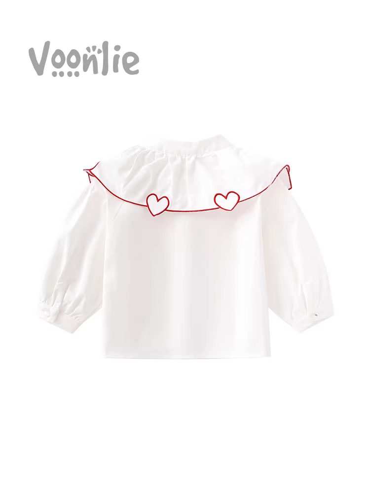 Áo sơ mi nữ Fanhle Xuân Thu 2025 Áo sơ mi trẻ em thời trang mới Áo sơ mi cotton