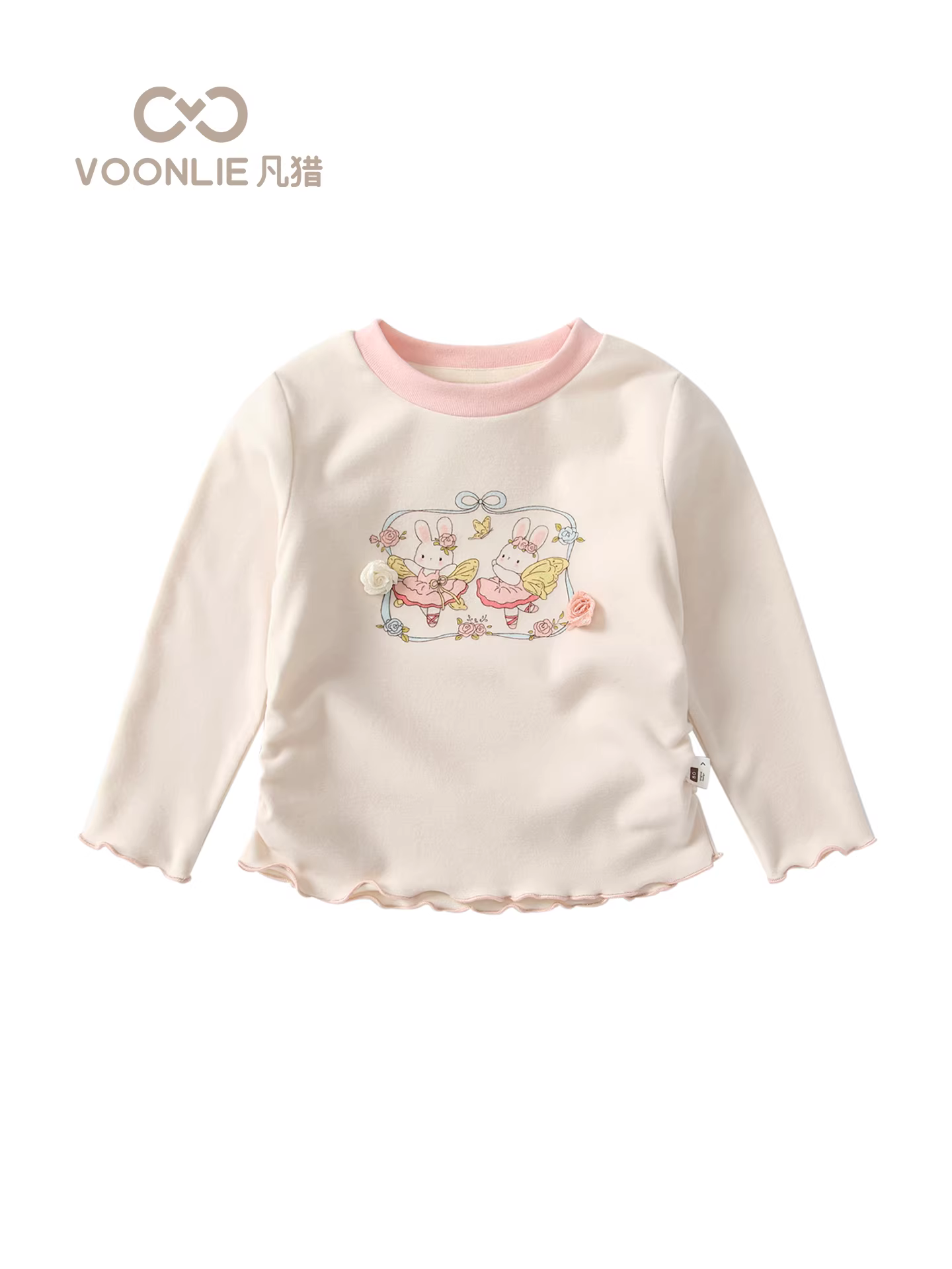 Áo thun dài tay Fanhle cho bé gái Thu 2025 Mẫu mới thời trang Áo len bé gái mặc trong Áo bé gái cho mùa xuân và mùa thu