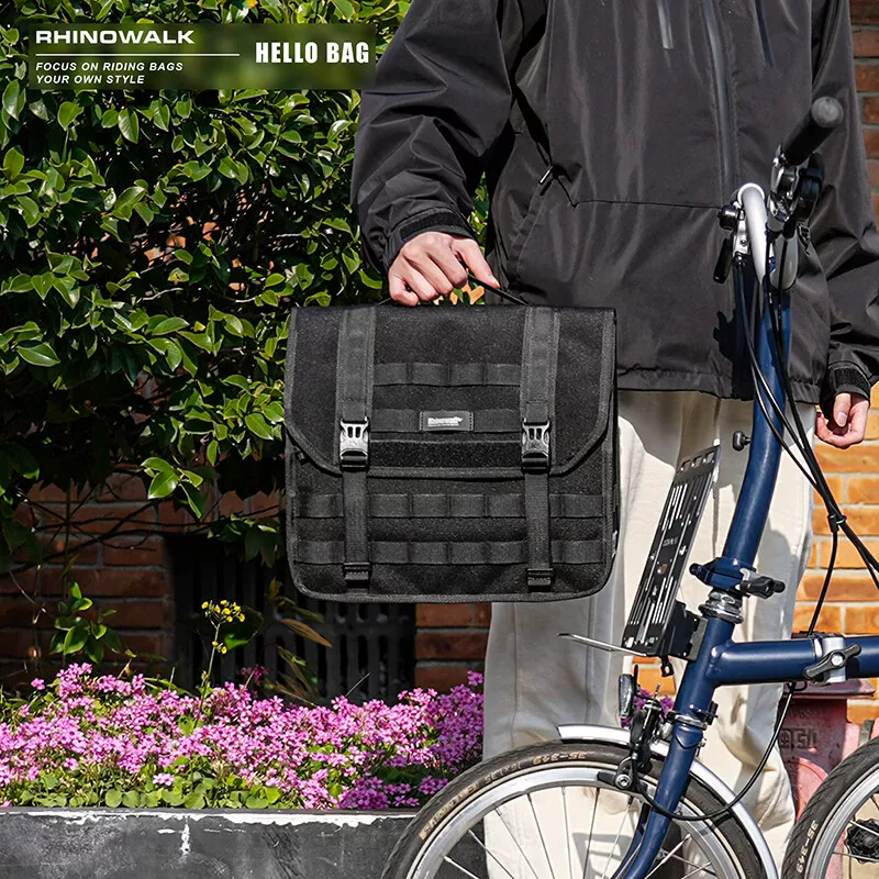 Túi xe đạp gấp Rhino Walking, túi mũi lợn, túi trước Brompton tháo lắp nhanh, dung tích lớn, túi đựng rau củ