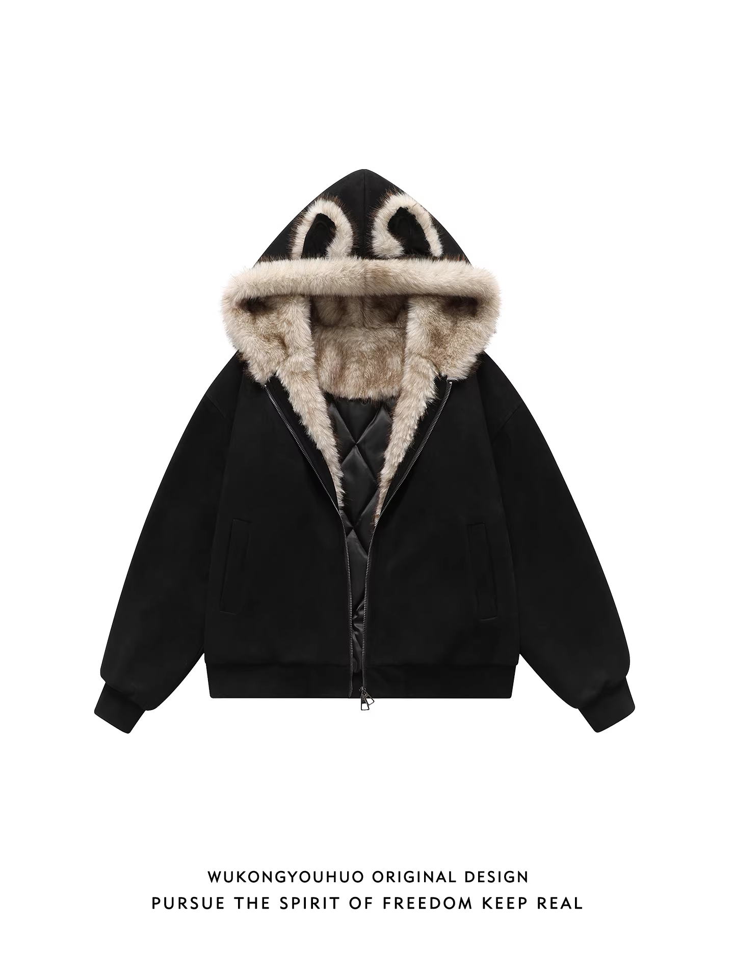 Wukong có sẵn áo khoác cotton có mũ trùm đầu dày dặn, kiểu dáng thời thượng mùa đông của thương hiệu Zuo Shangdiao dành cho nam, áo khoác cotton ấm áp phong cách retro Mỹ dành cho cặp đôi.