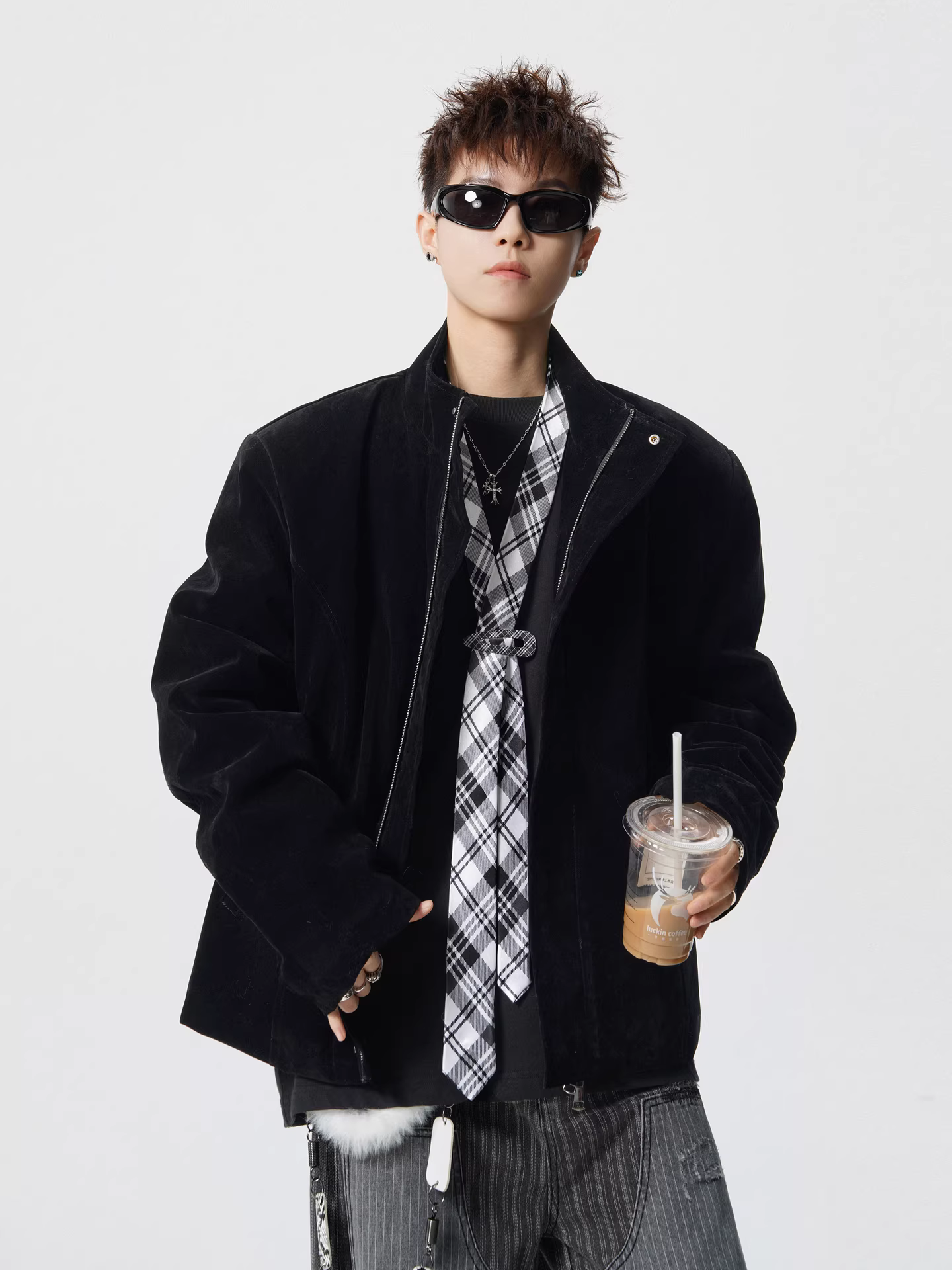 Wukong có sẵn áo khoác cotton dày lót lông thỏ giả kiểu cổ điển Mỹ dành cho nam, áo khoác cotton đa năng ấm áp mùa đông dành cho cặp đôi.