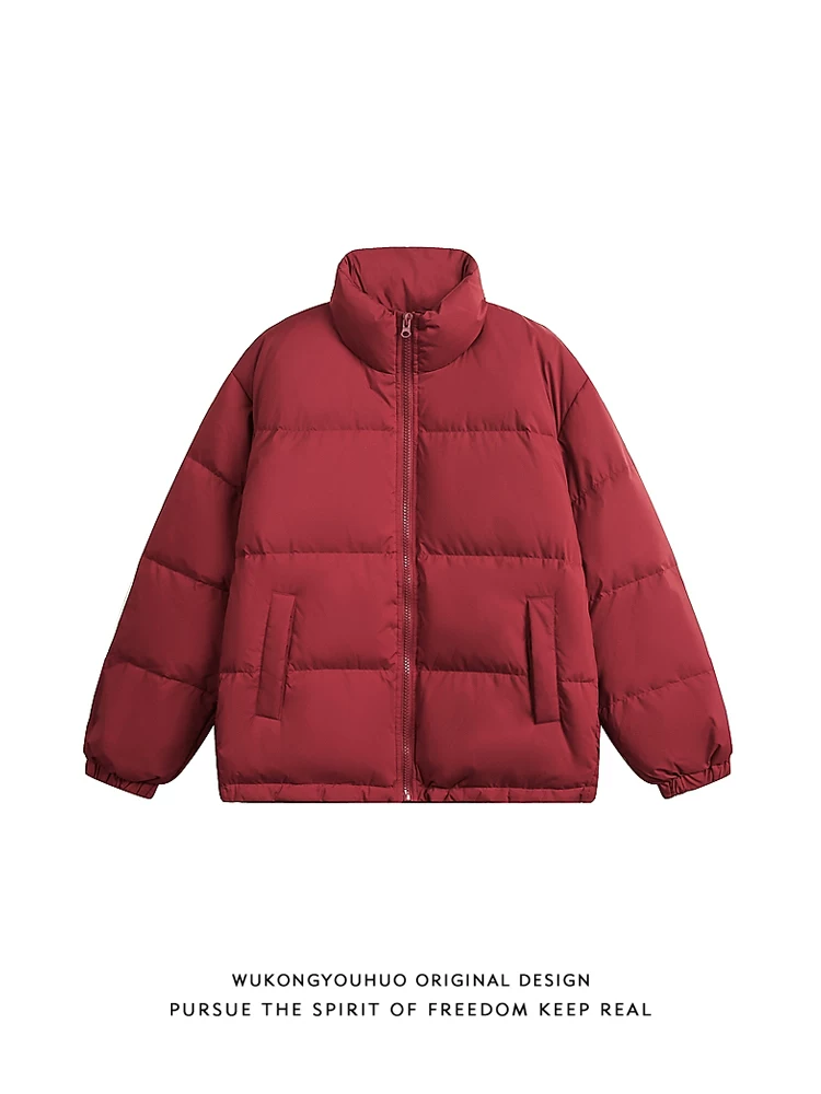 Áo khoác phao cổ đứng mùa đông thời thượng thương hiệu cơ bản 90% lông vũ trắng của Ngộ Không dành cho nam, áo khoác cotton đa năng ấm áp kiểu retro dành cho cặp đôi.