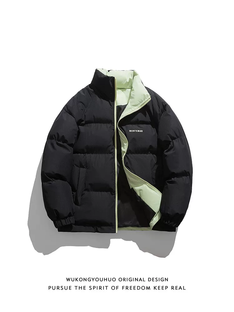 Ngộ Không có áo khoác cotton dày mùa đông mới dành cho nam, áo khoác phao đa năng ấm áp đơn giản, hợp thời trang dành cho cặp đôi.