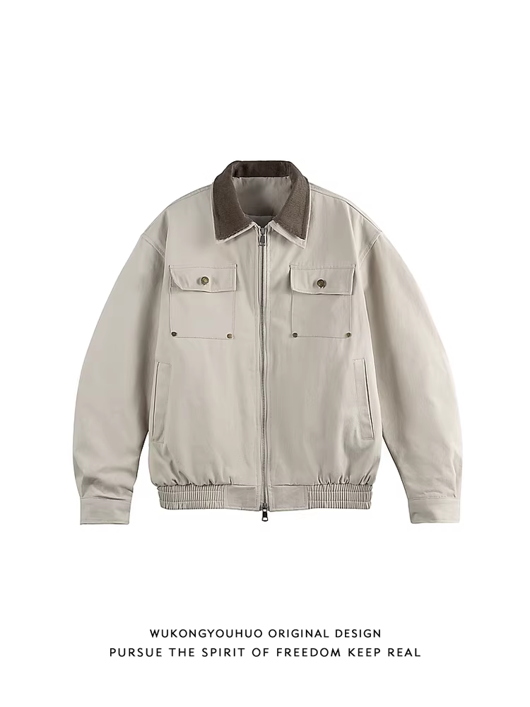 Wukong có sẵn áo khoác công sở nam kiểu Mỹ cổ điển, nhiều túi, dáng rộng, đa năng, thích hợp cho mùa thu.