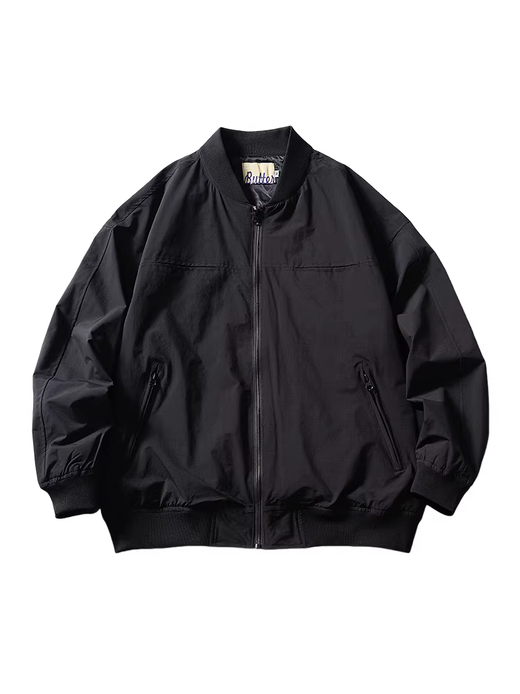 Wukong có sẵn áo khoác bóng chày nam kiểu Nhật đơn giản, màu trơn, thời trang mùa thu, kiểu dáng rộng rãi, thoải mái, phong cách công sở.