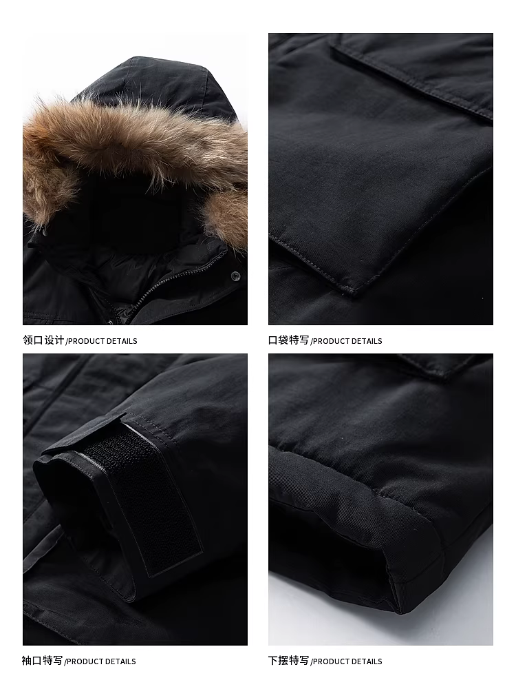 Wukong có sẵn áo khoác phao có mũ trùm đầu dài trung bình mùa đông dành cho nam và nữ, kiểu dáng thời trang Mỹ, 85% lông vũ, ấm áp và đa năng, áo khoác đôi.