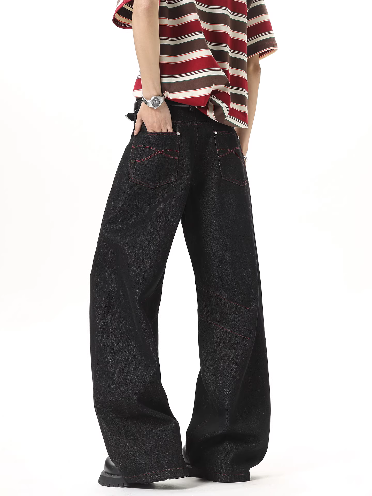 Ngộ Không có sẵn quần jean kiểu Mỹ thời thượng dành cho nam, dáng rộng cổ điển, vừa vặn, quần ống rộng đa năng.