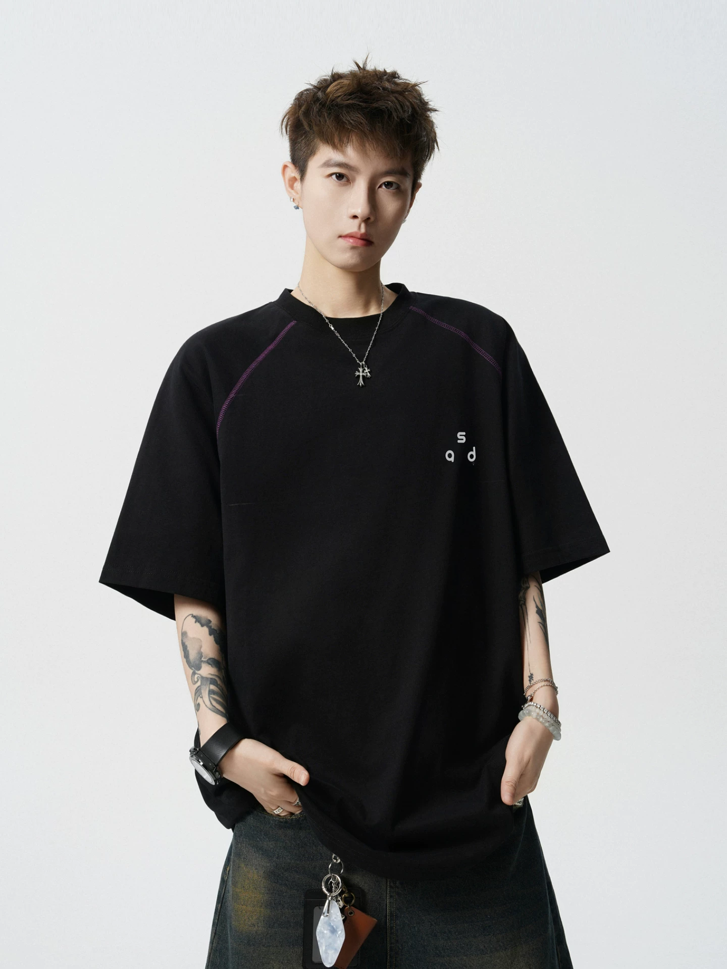 Wukong có sẵn áo thun nam tay ngắn cổ tròn in chữ phong cách Mỹ mùa hè, dáng rộng, áo thể thao thường ngày dành cho cặp đôi.