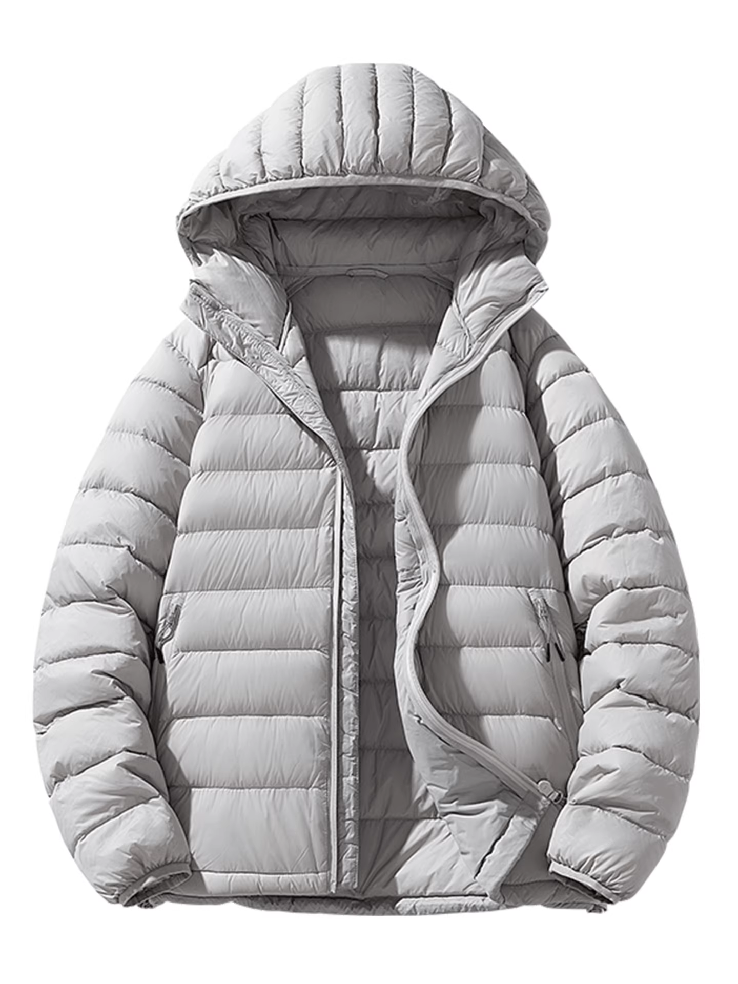 Wukong có sẵn áo khoác phao có mũ trùm đầu, màu trơn, nhẹ, 90% lông vũ, dành cho nam, áo khoác ấm áp, thời trang, phong cách cặp đôi.