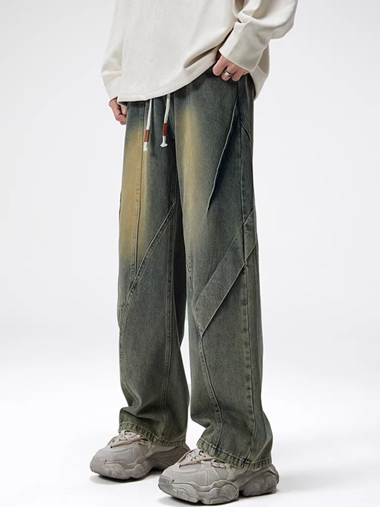 Ngộ Không có sẵn quần jean nam dáng thẳng, phong cách retro Mỹ, chất liệu washed, kiểu dáng rộng rãi và đa năng.