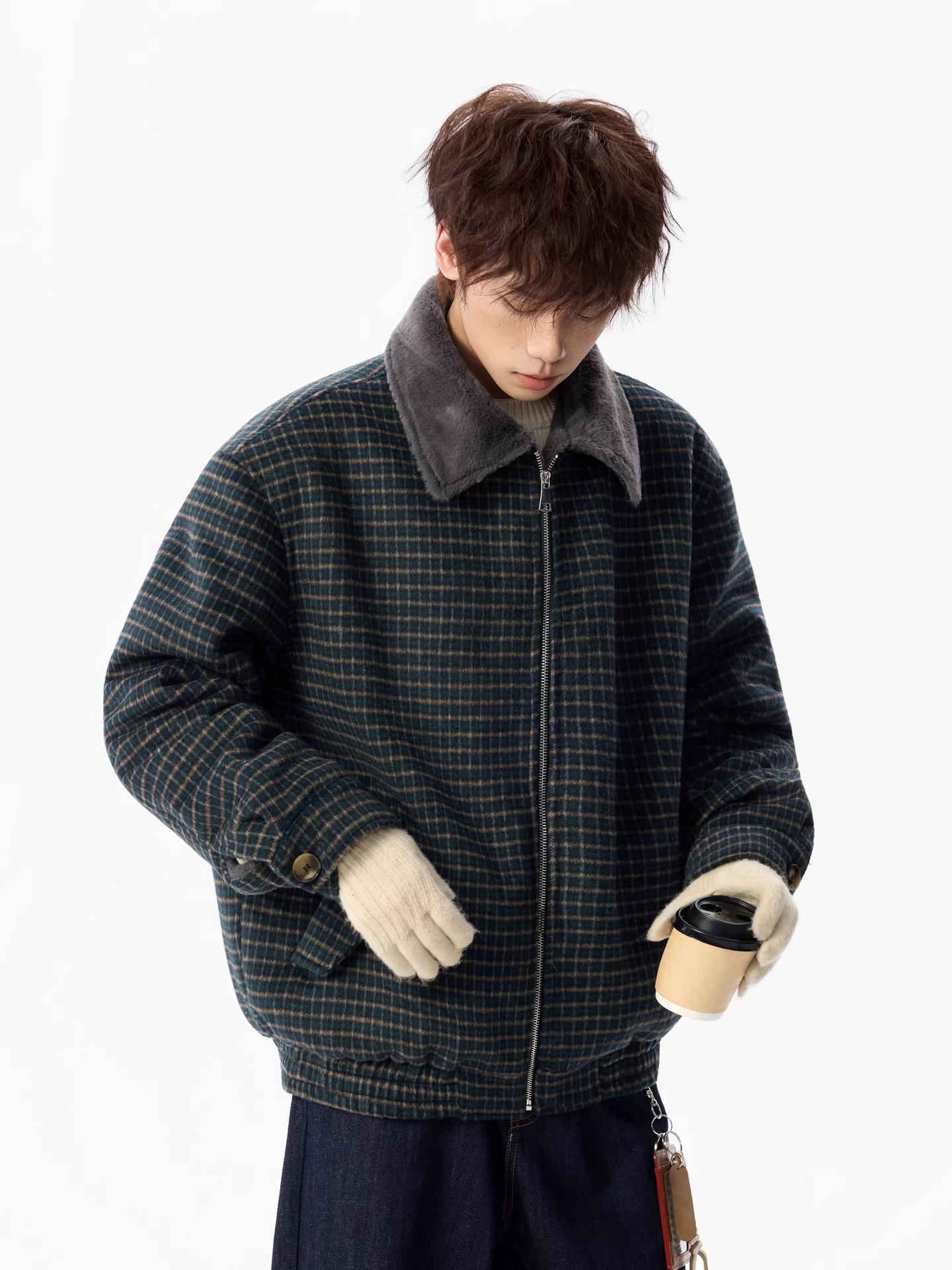 Wukong có sẵn áo khoác cotton dày dặn kiểu Mỹ cổ điển, kẻ ca rô, chất liệu nhung dày, dành cho nam và nữ, quần áo cotton ấm áp mùa đông dành cho cặp đôi.