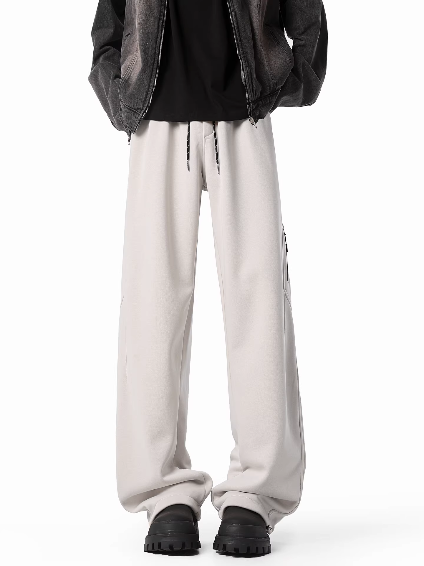 Wukong có sẵn quần dài nam chất liệu nỉ lót lông, kiểu dáng Mỹ cổ điển, có dây rút, chất liệu thun co giãn, rộng rãi, đa năng, ấm áp.