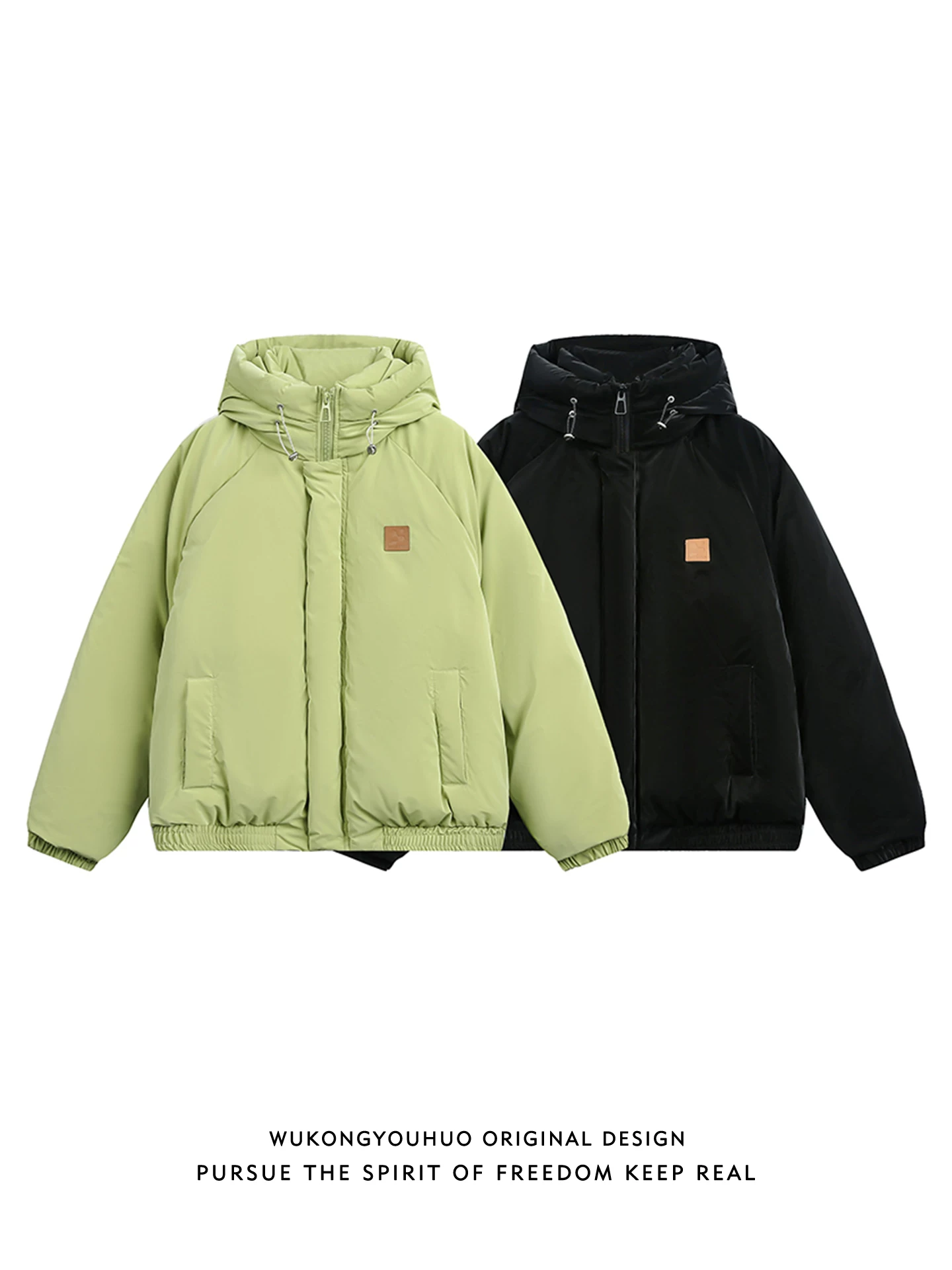 Wukong có sẵn áo khoác phao có mũ trùm đầu dày dặn, lông vũ trắng 90%, dành cho nam, kiểu dáng cổ điển hợp thời trang, áo khoác ấm áp đa năng dành cho cặp đôi.