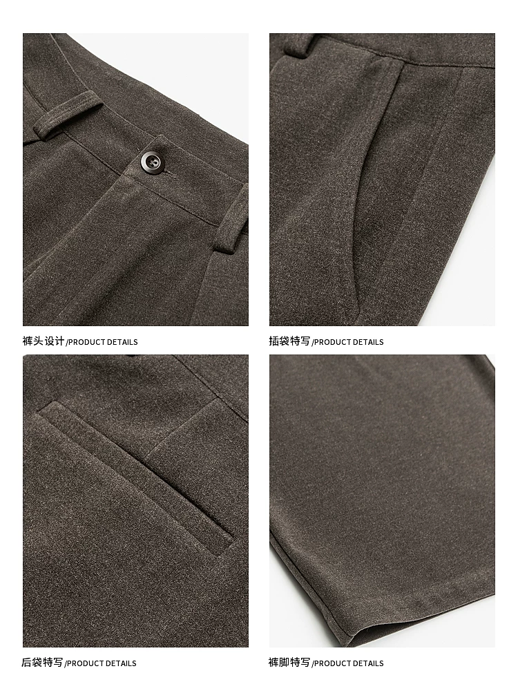 Wukong có sẵn quần âu nam dáng thẳng, chất liệu cao cấp, màu trơn, kiểu dáng retro thời thượng, quần ống rộng, thoải mái và đa năng.