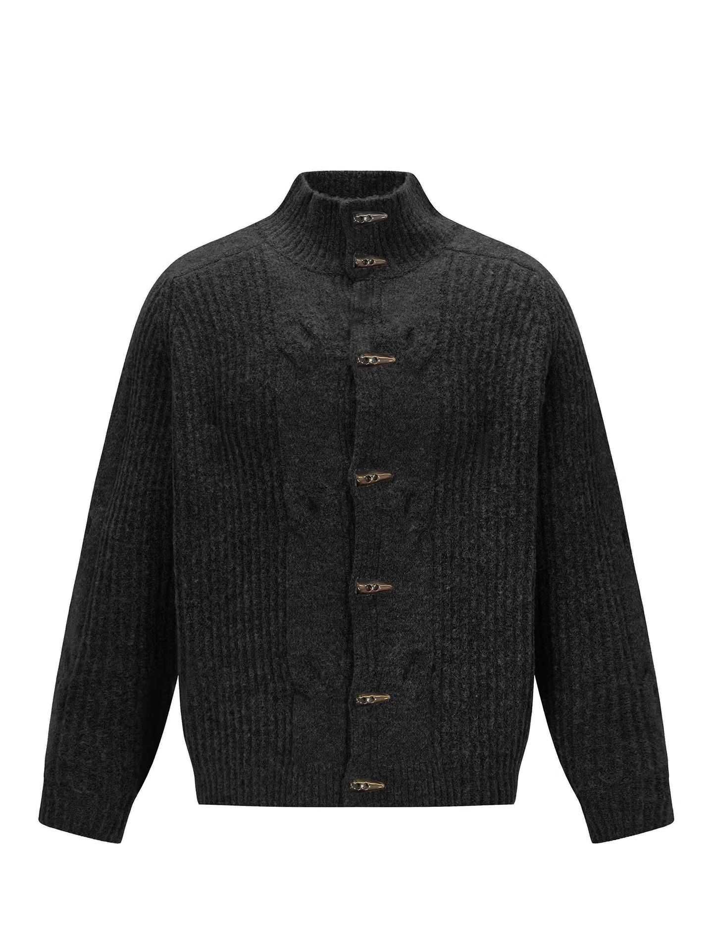 Wukong có sẵn áo len cardigan cổ đứng cao cấp phong cách retro Mỹ dành cho nam và nữ, áo khoác len dệt kim rộng rãi mùa thu dành cho cặp đôi.