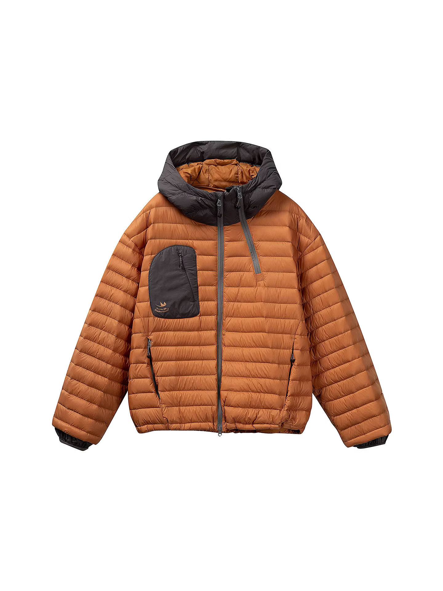 Áo khoác phao có mũ trùm đầu, phối màu thời trang mùa đông của Ngộ Không dành cho nam, chất liệu lông vịt, ấm áp, chống lạnh, đa năng.