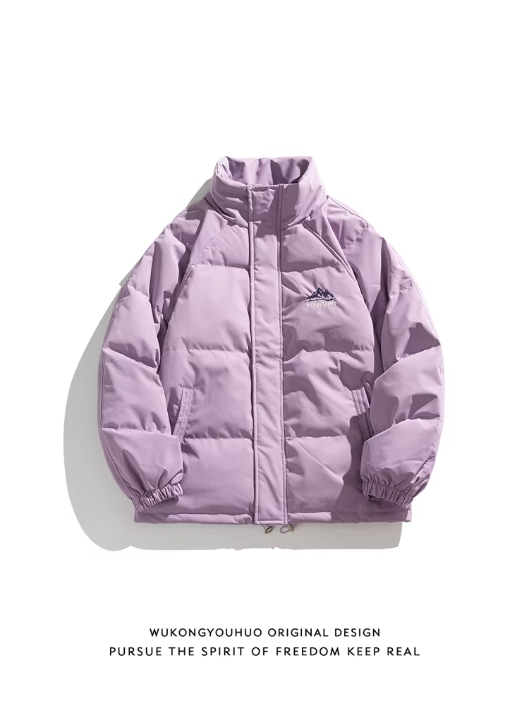 Áo khoác phao cổ đứng phong cách Nhật Bản cổ điển mùa đông 90% lông vũ trắng của Wukong dành cho nam, thương hiệu thời thượng, dáng rộng, áo khoác đôi ấm áp.