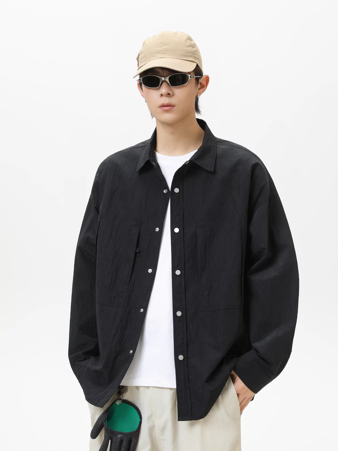 Wukong có sẵn áo khoác dài tay chống thấm nước kiểu dã ngoại dành cho nam, thương hiệu thời thượng mùa thu, kiểu dáng rộng rãi và đa năng, áo cặp.