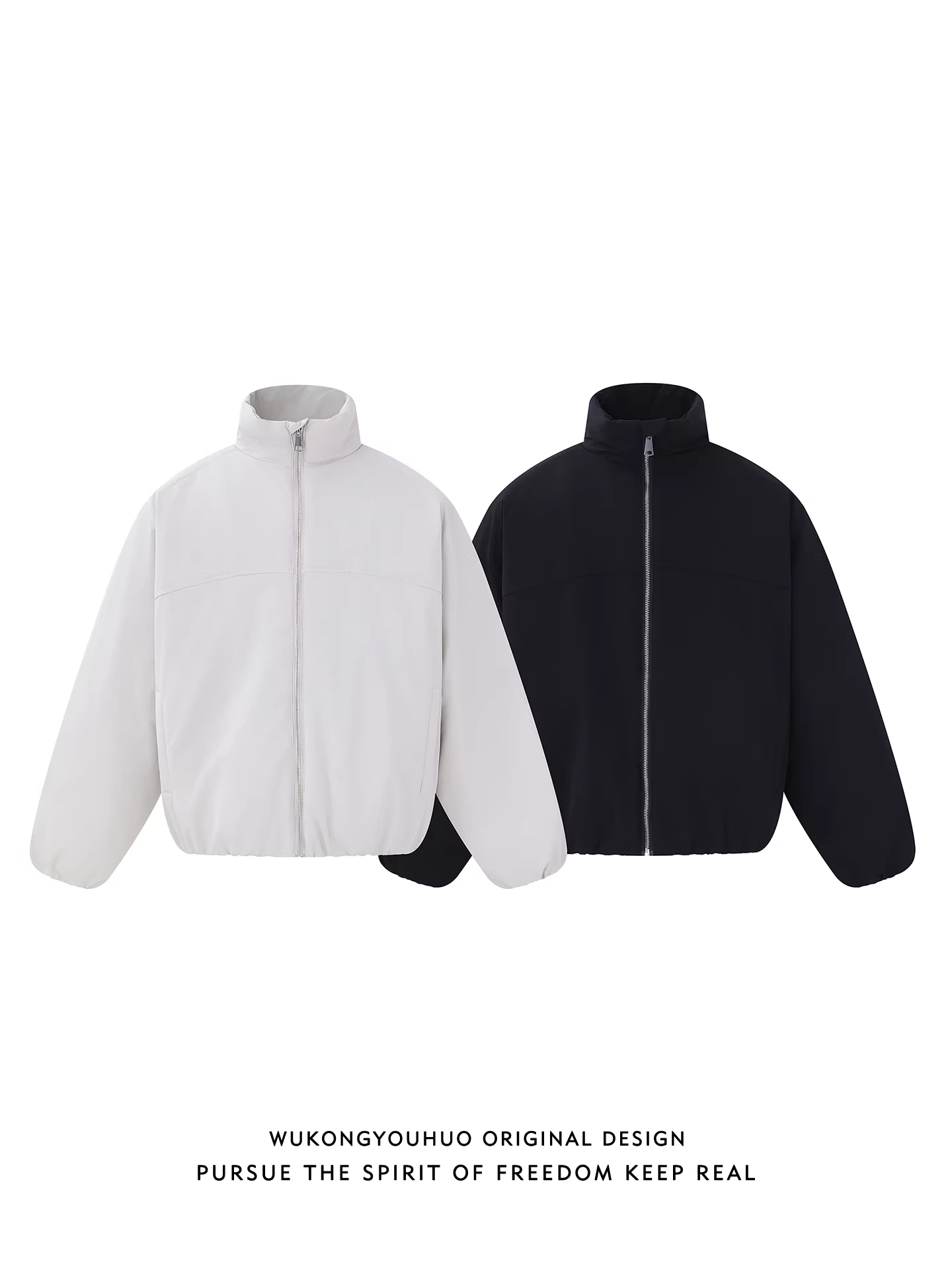 Wukong có sẵn áo khoác cotton cổ đứng dày dặn, màu trơn đơn giản, kiểu dáng thời thượng dành cho nam và nữ, áo khoác cotton đa năng ấm áp phong cách retro dành cho cặp đôi.