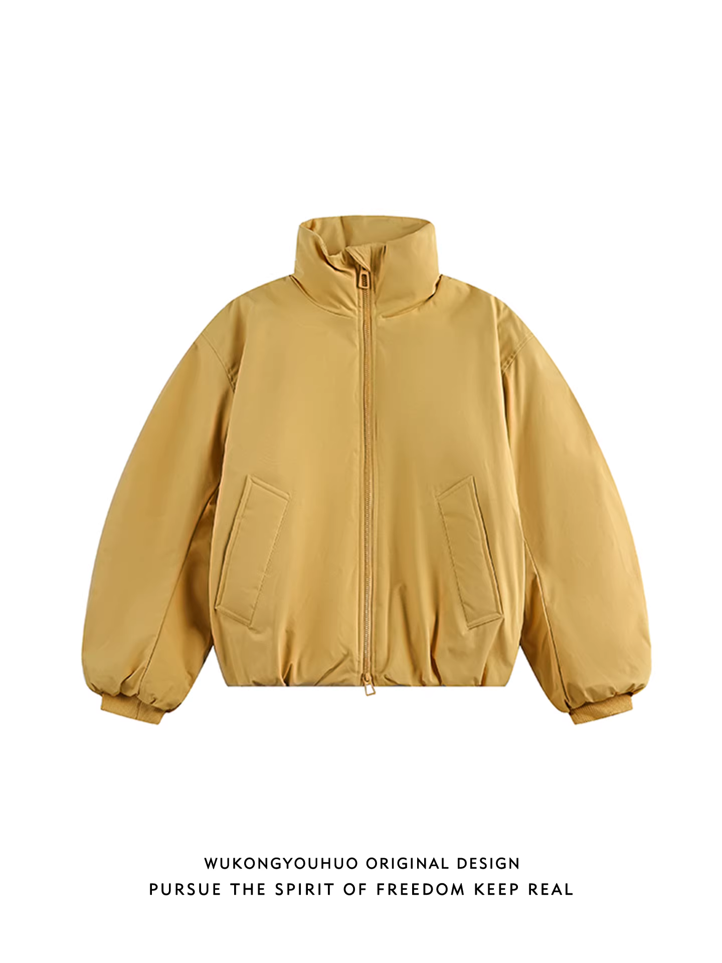 Wukong có sẵn áo khoác cotton dày dặn cổ đứng thời trang mùa đông dành cho nam và nữ năm 2025, áo khoác cotton ấm áp đa năng dành cho cặp đôi.