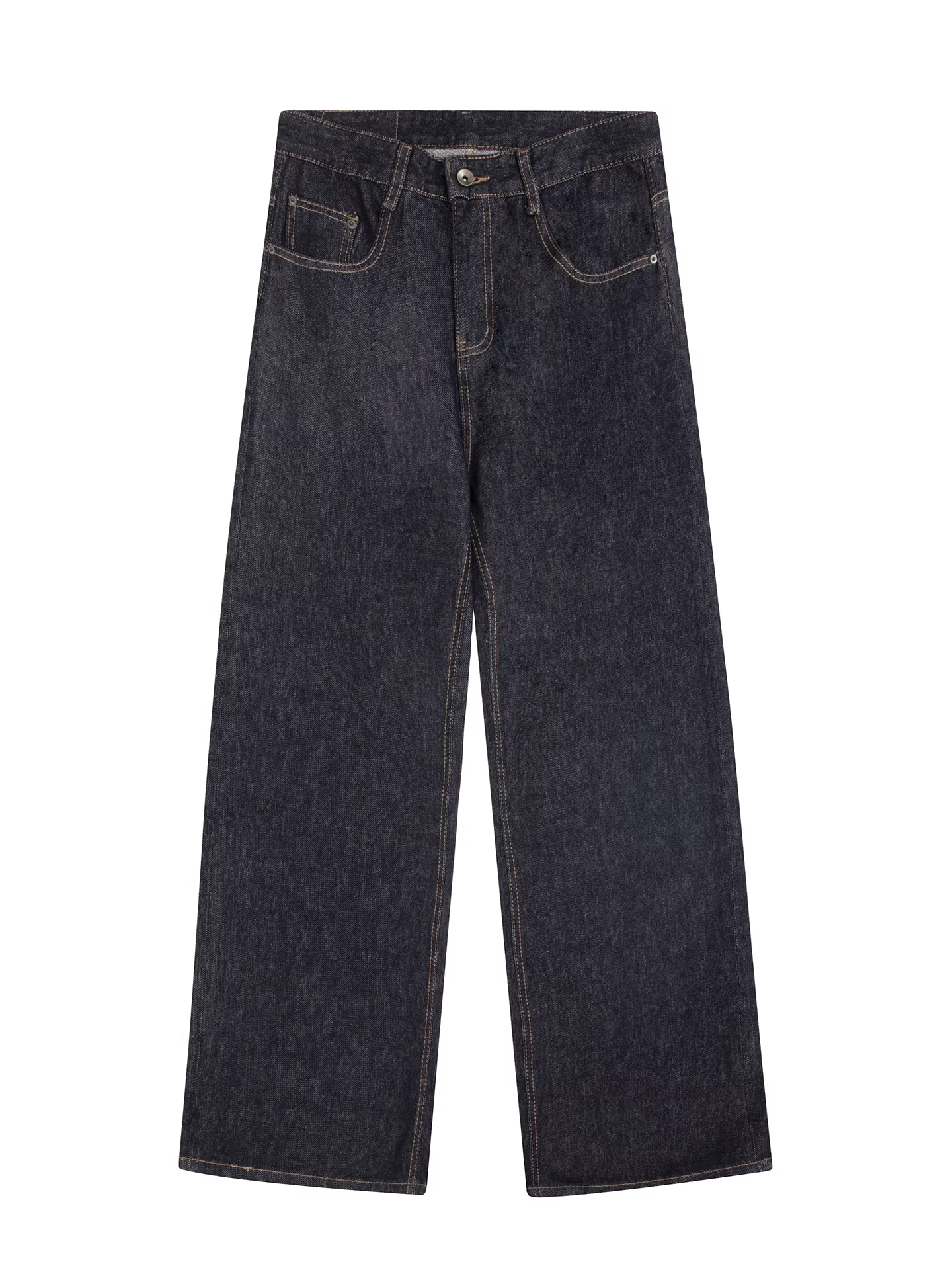 Ngộ Không có sẵn quần jean nam ống thẳng chất liệu denim thô kiểu Mỹ thời thượng, dáng rộng cổ điển, vừa vặn, quần dài đa năng.