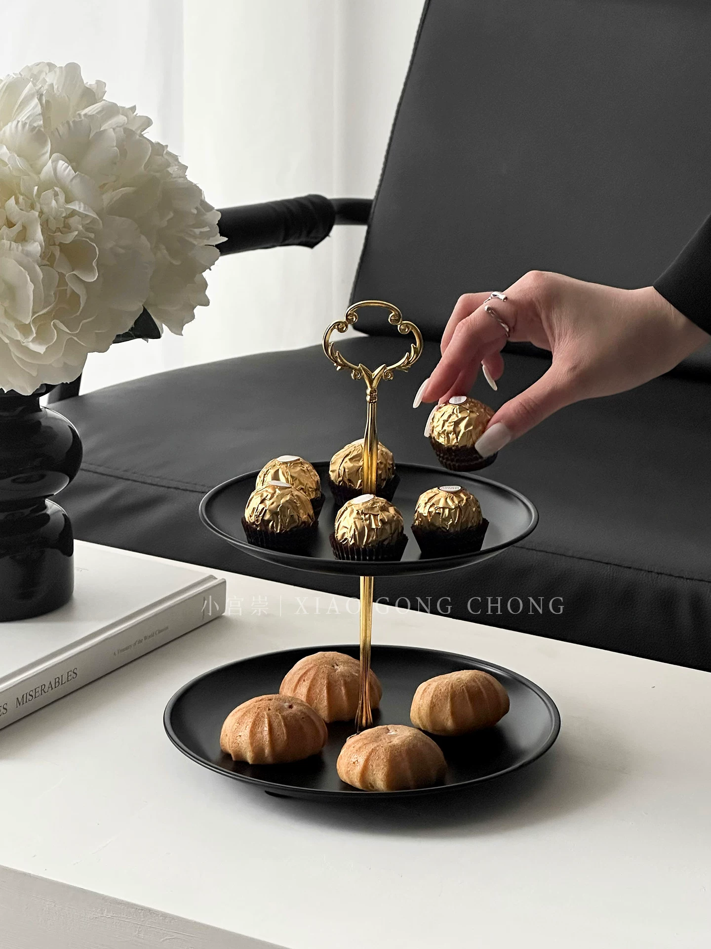 Khay đựng đồ ăn nhẹ và kẹo nhiều tầng phong cách Bắc Âu, giá để đồ ăn nhẹ bàn cà phê phòng khách gia đình sang trọng nhẹ nhàng, đĩa tráng miệng trà chiều sáng tạo