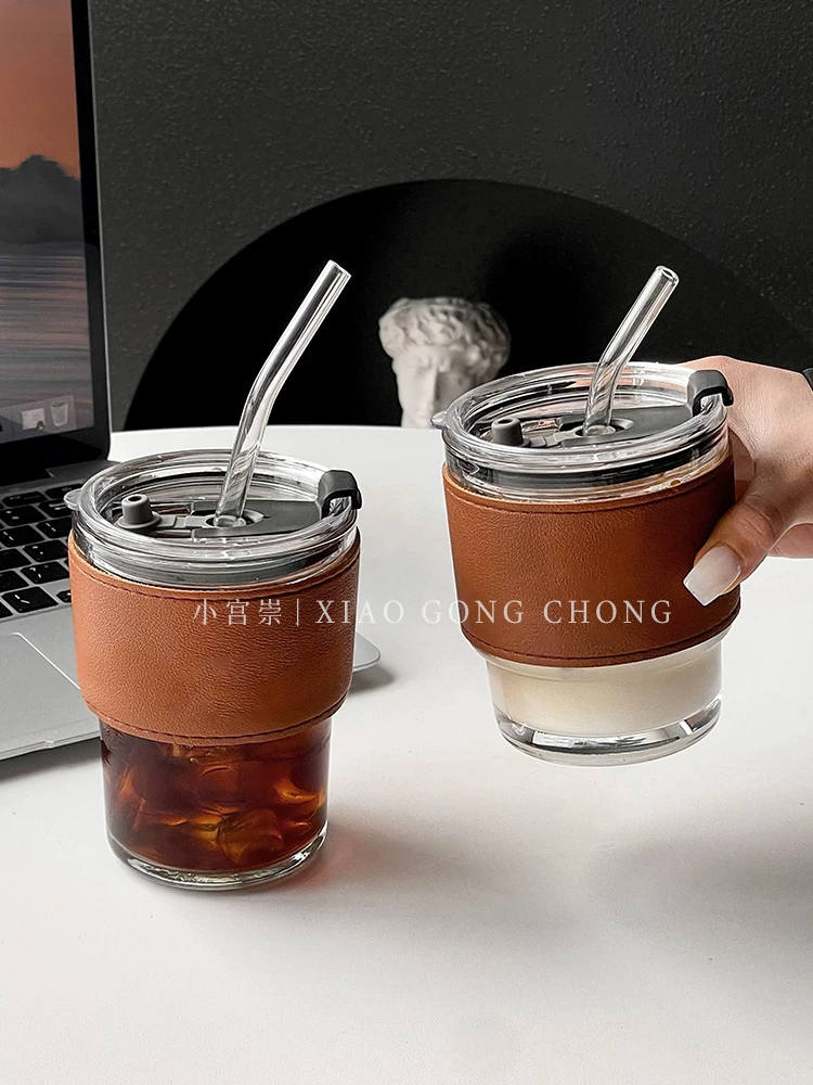 cốc rơm cốc thủy tinh văn phòng cốc uống nước cốc cầm tay tiện dụng dành cho phụ nữ cốc tre thẩm mỹ cao cốc cà phê