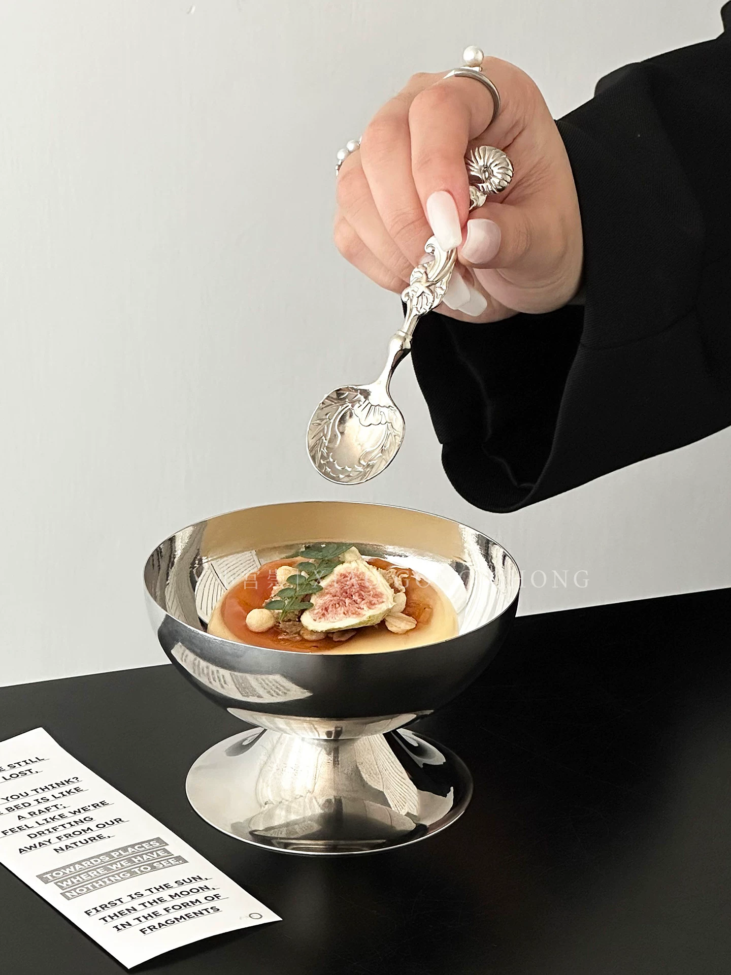 Bát tráng miệng bằng thép không gỉ 304 kiểu cổ điển, ly kem pudding phong cách hoàng gia sang trọng, ly kem, ly sinh tố cao