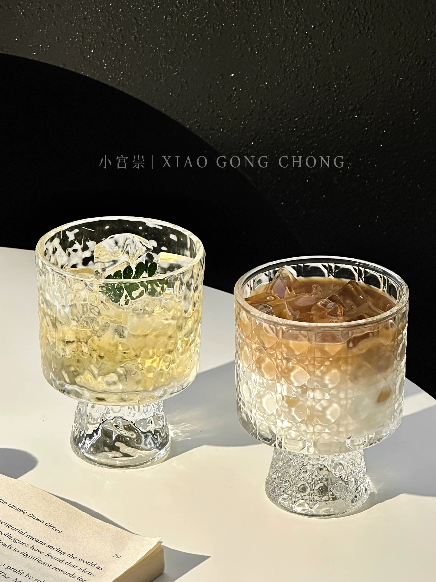 Ly thủy tinh trong suốt kiểu Instagram cao cấp dùng cho cà phê đá Americano, ly affogato, sữa, nước ép và các loại đồ uống khác.
