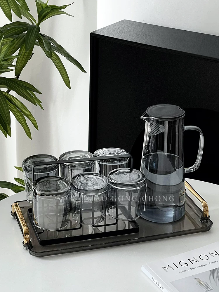 Bộ ly uống nước thủy tinh, cao cấp sang trọng, chất lượng cao, dùng trong khách sạn, bộ gia đình, bộ ấm chén phòng khách.