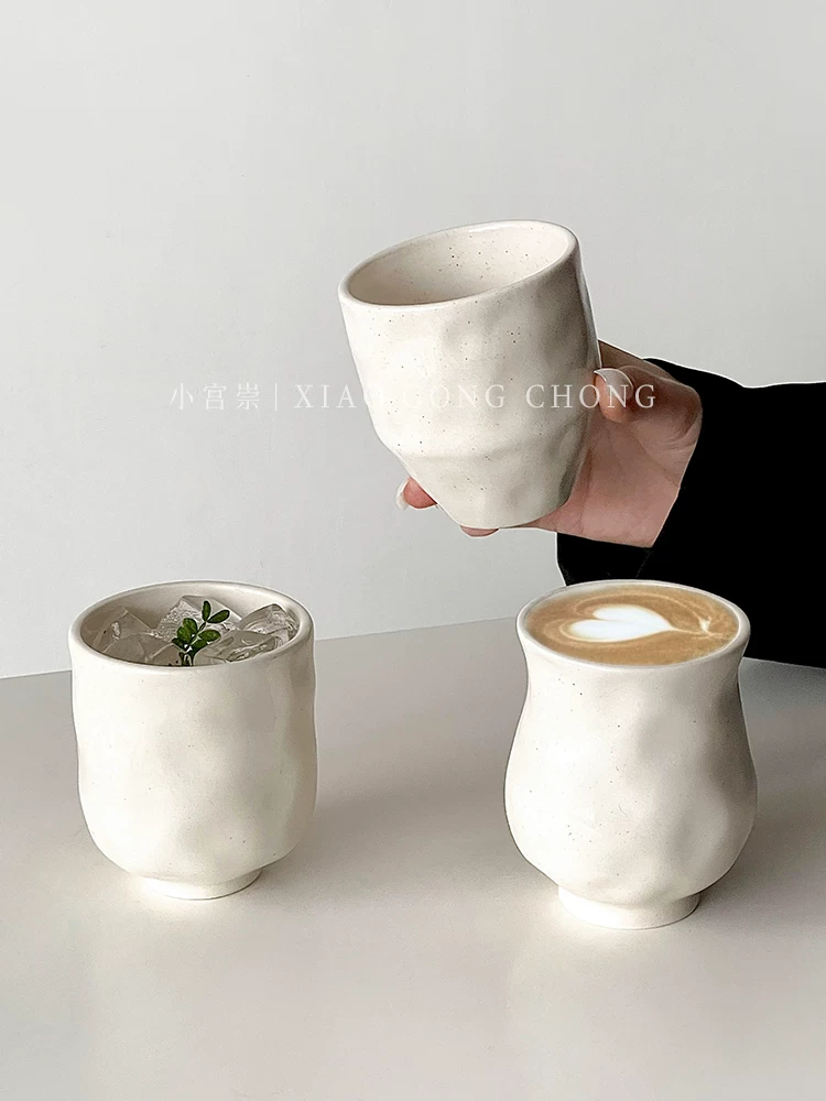 Tách cà phê gốm sứ trắng đơn giản, pha thủ công, kiểu dáng cổ điển, dùng cho trà chiều, tách tròn nhỏ, tách espresso latte