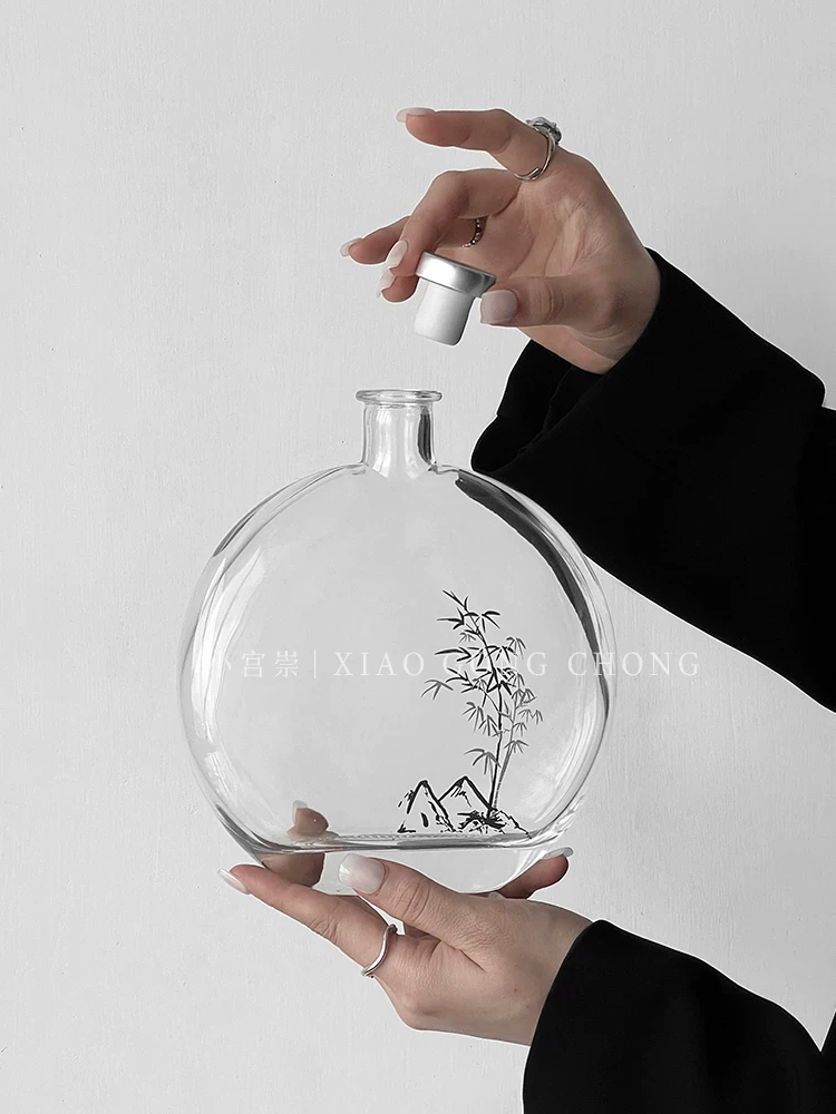 Bình pha trà lạnh kiểu Trung Quốc mới lạ, độc đáo, cốc pha trà lạnh bằng tre thời thượng, cốc thủy tinh, chai rượu trái cây, ly rượu, bình rót rượu.