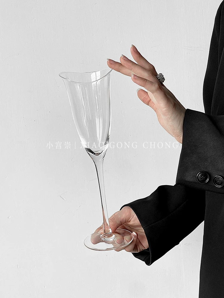 Ly rượu vang đỏ phong cách sang trọng nhẹ nhàng, ly rượu hình kèn dành cho nữ, ly rượu cao cấp, ly sâm banh cao cấp mới dùng trong gia đình
