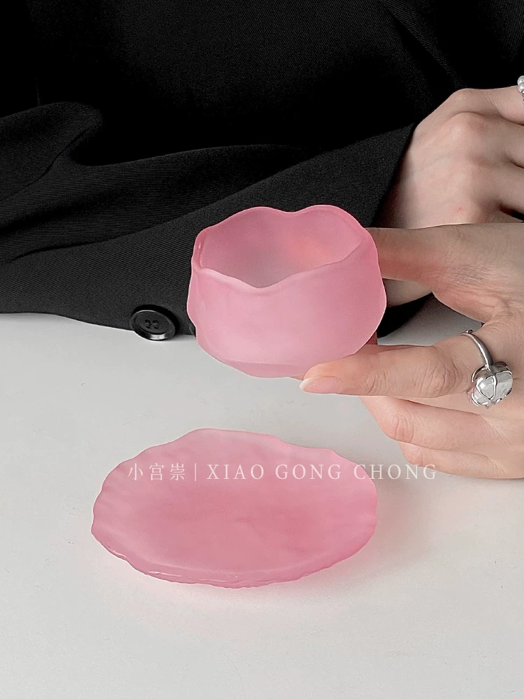 Tách trà phủ sương dạng bột, tách trà chính, tách đơn, dùng cá nhân, tách trong suốt, tách trà nhỏ bằng thủy tinh màu, tách trà bộ trà kungfu