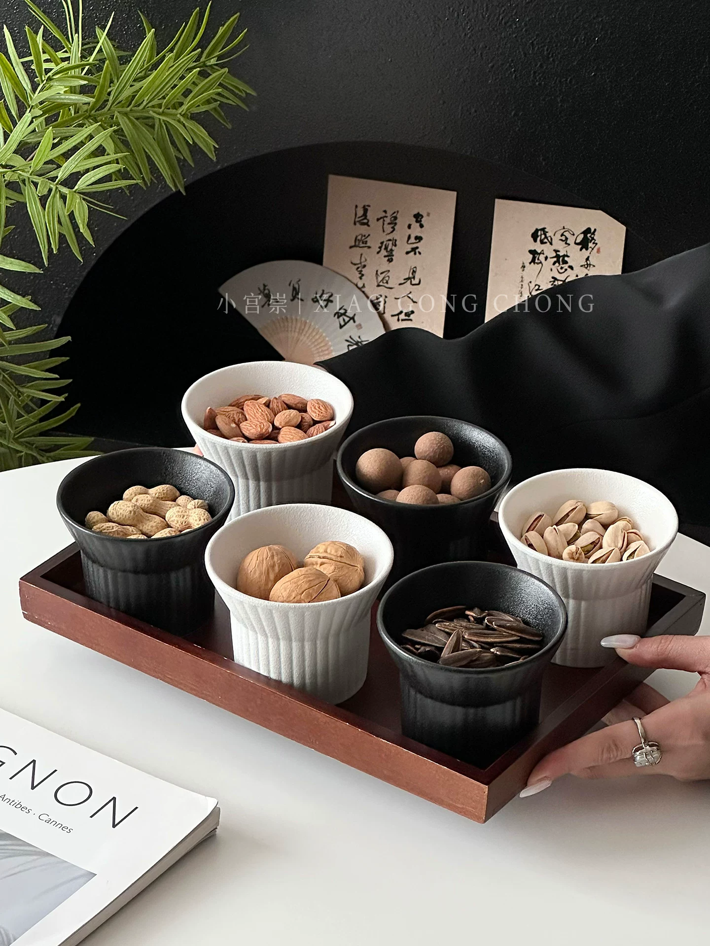 Khay đựng trái cây cao cấp bốn ngăn, khay đựng trái cây phòng khách sang trọng, khay đựng bánh kẹo, khay đựng món tráng miệng.