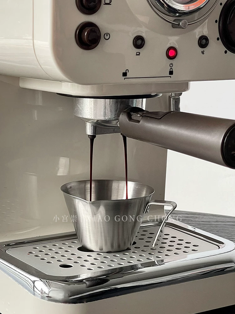 Cốc đo bằng thép không gỉ 304 cốc chiết xuất cà phê espresso có tay cầm cốc ounce cốc sữa có cân 100ml